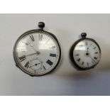2 x silver pocket watches