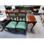 4 Victorian Mahogany dining chairs and drop leaf table