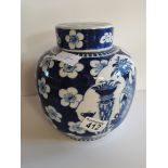 Beary blue and white jug and Oriental ginger jar