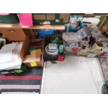 6 boxes of misc. items incl linen, china and Ringtons