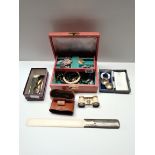 Collection of jewellery, silver letter opener, etc.