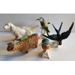 6 Ceramic animal figures