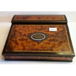 Victorian walnut writing slope with Mother of Pearl inlay