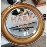 Harp lager mirror in gilt frame 40cm