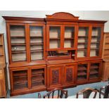 Antique Mahogany breakfront bookcase in Exc. Condition 3.3m long x 43cm