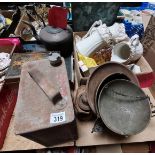 Misc. items incl petrol can, bible, scales etc