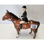 Beswick brown horse with rider