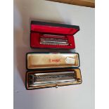 2 x Germany Harmonicas by M Horner in cases and good condition