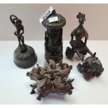 4 X Chinese bronze effect ornaments