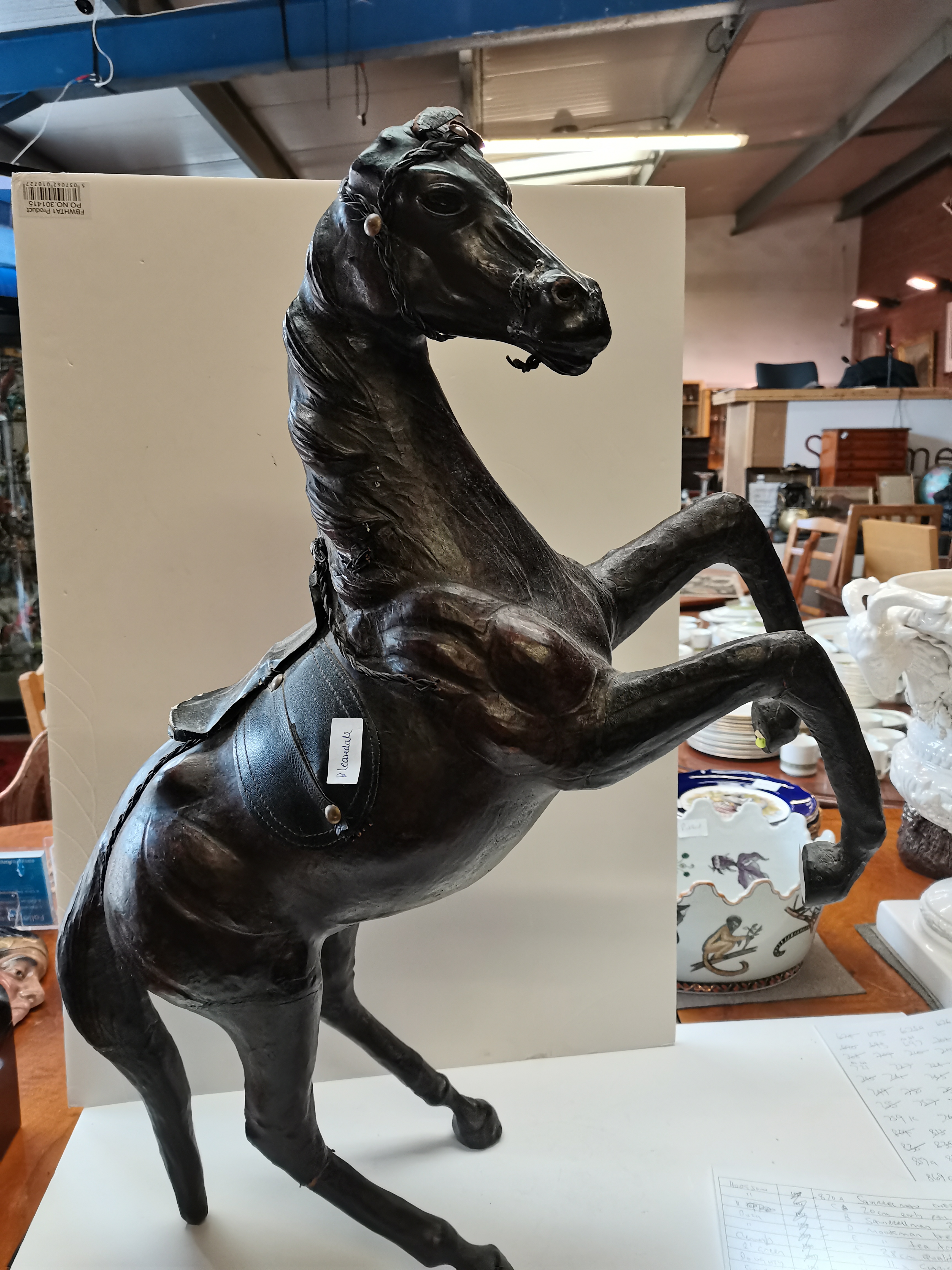 Large Leather horse 80cm S. Alcock + 1