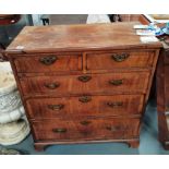 Early Mahogany 4ht chest 45cm x 85cm x 90cm and Barometer by M Marks Cardiff