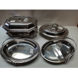 5 x Silver plated tureens