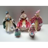 3 x Doulton figurines - Southern belle, Elegance, LucyAnn plus Goebel lady figurine and M31