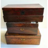 Walnut antique writing box and 2 others