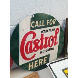 Castrol metal advertising sign 60cm (some holes)