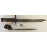 WWI Ross Canadian bayonet with mark 2