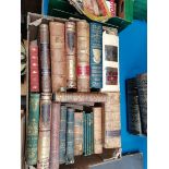 Good collection of vintage leather books; Latin dictionary, stories from Homer, history of Rome, The