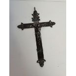 Antique Venetian Silver Cross with hallmarks Venice and 800/1000 with skull and crossbone decoration