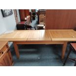 2.7m long extending Oak dining table with 2 leaves 2.7m x 90cm
