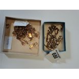 Miscellaneous gold bracelets and necklaces 28g 9ct