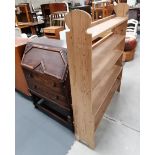 Oak carved bureau and pine shelves