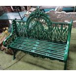 Antique Coalbrookedale style cast iron garden seat