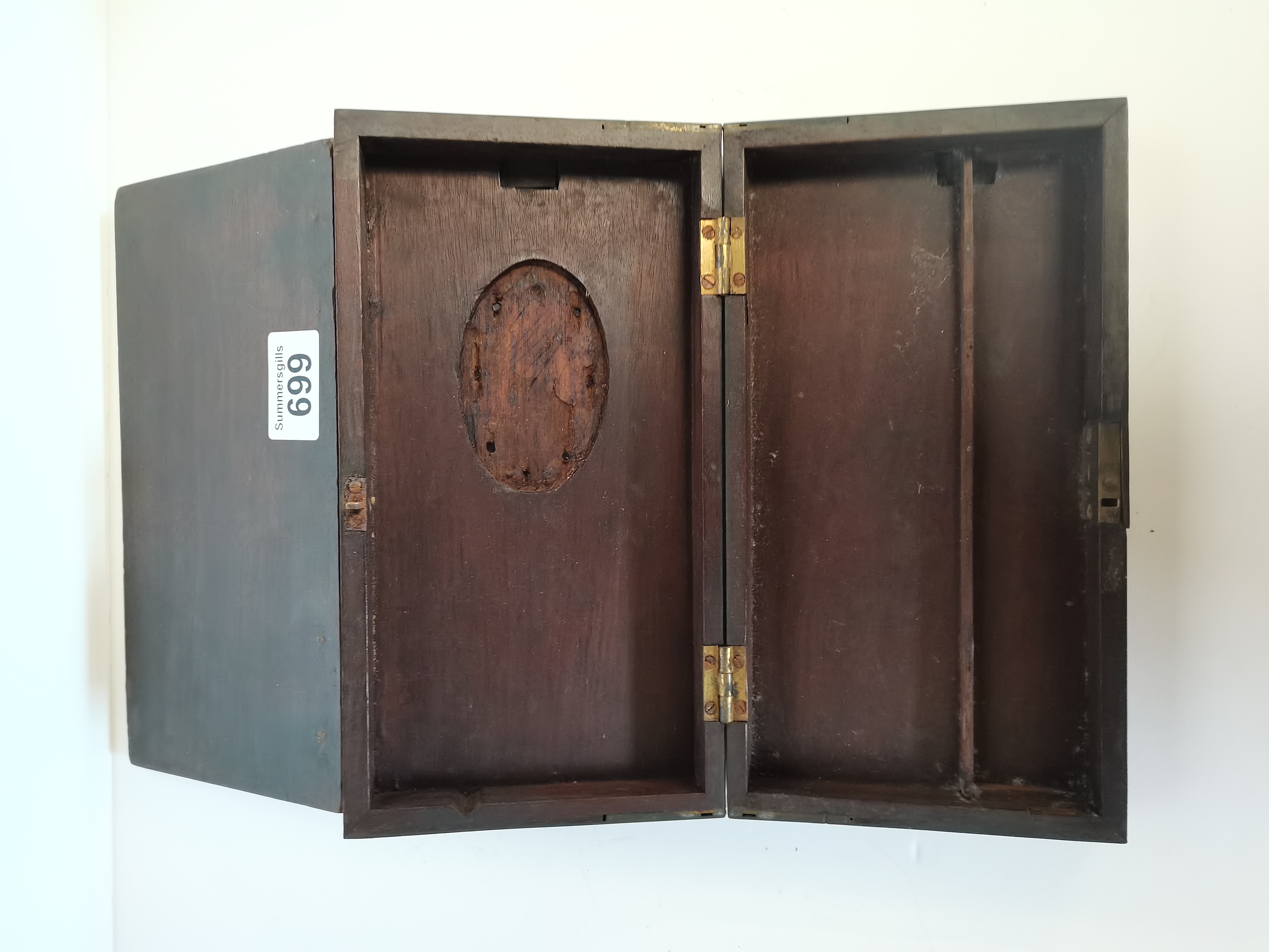 Antique mahogany and brass box - Image 2 of 3
