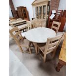 Beech dining table and 4 chairs
