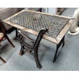 Wrought Iron garden table and seat
