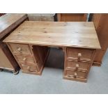 Pine pedestal desk 120cm x 65cm