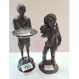 Pair of Bronze style 30cm figures
