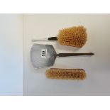Deco style silver mirror and brush set
