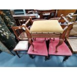 Screen, 4 Victorian Mahogany dining chairs, 2 chairs and stool