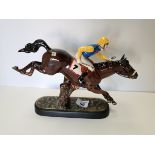 Beswick Steeplechaser on ceramic plinth