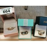 3 costume jewellery rings