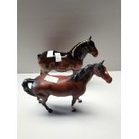 Beswick brown horses x 2