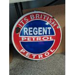 Regent Petrol enamel sign 60cm (some enamel missing)
