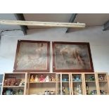 Pair of Nude ladies - Japanese oil on canvas approx 110cm x 110cm plus 140cm x 90cm