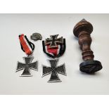 3 German crosses and skull and German seal