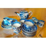 Blue and white coffee set