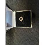 9ct ring Sapphire with white stones good condition
