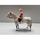 Beswick grey horse and jockey standing four square