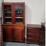 Victorian bookcase and oak chest