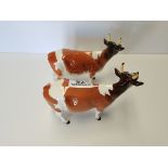 Beswick Ayrshire cow champion ICKHM Bessie (repair to one right horn) with Beswick Ayrshire cow (