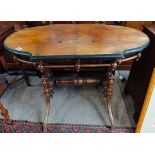 Antique Walnut Bobbin legged side table
