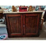 Antique rosewood cupboard with marble top