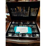 Set of 12 piece plated cutlery in case by EL PinderSheffield