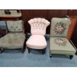 3 Victorian nursing chairs