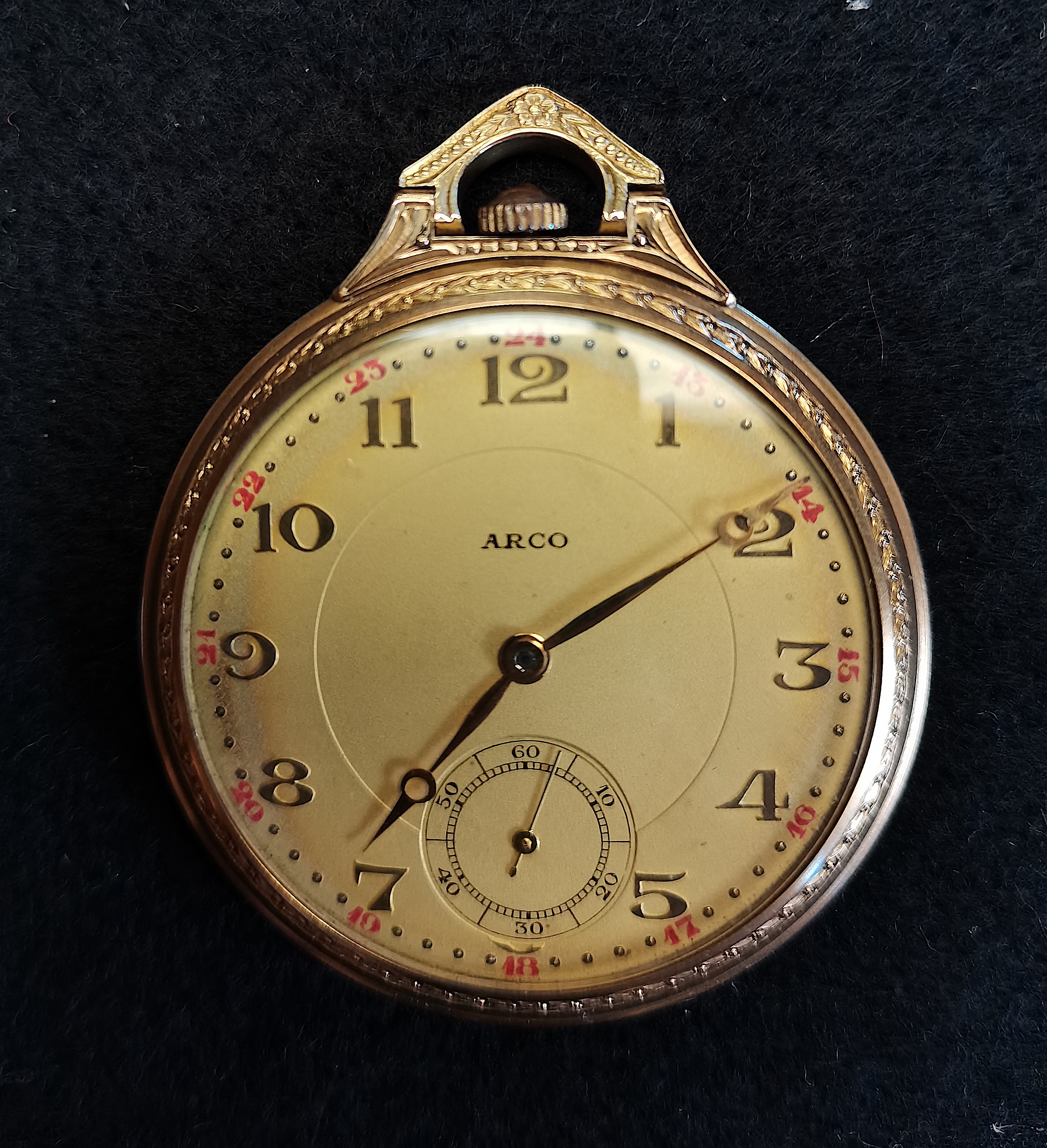 14 ct Gold ARCO Pocket Watch ( TOTAL WEIGHT 46G ) - Image 2 of 5