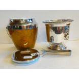 2 x Plated wine cooler and ice bucket